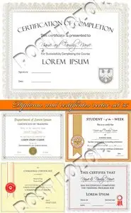 Diploma and certificates vector set 35
