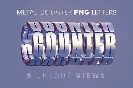 Creative Market - Metal Counter - 3D Lettering - 7072924