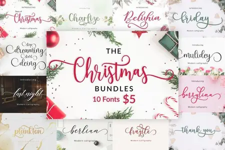 The Christmas Bundle - 10 Premium Fonts For $5