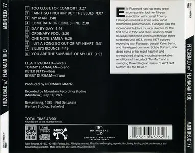 Ella Fitzgerald with The Tommy Flanagan Trio - Montreux '77 (1977) (Reissued 1989)