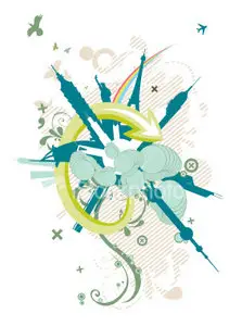 Vector funky city background