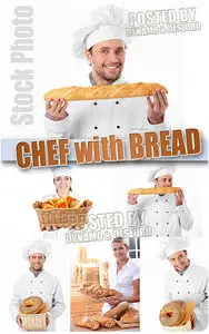 Chef with bread - UHQ Stock Photo