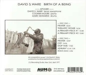 David S. Ware / Apogee - Birth Of A Being (2015) {2CD AUM Fidelity AUM096 / 097 rec 1977}