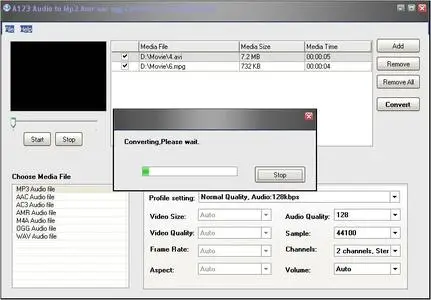 A123 Audio to MP3 AMR AAC OGG Converter v.1.0
