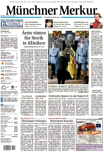 Münchner Merkur Wochenendausgabe vom 10./11. April 2010