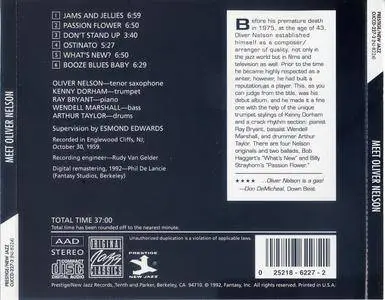 Oliver Nelson - Meet Oliver Nelson (1959) {Prestige-New Jazz OJCCD-227-2 rel 1992}