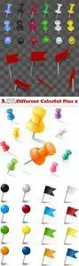 Vectors - Different Colorful Pins 2