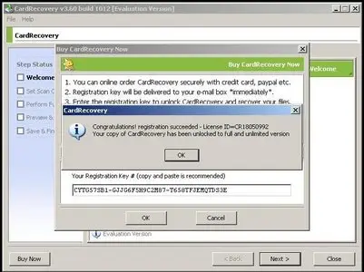 card recovery registration key