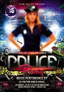 Flyer PSD Template - Police Party