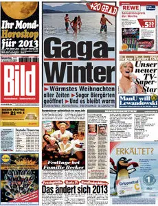 Bild Zeitung vom 27 Dezember 2012
