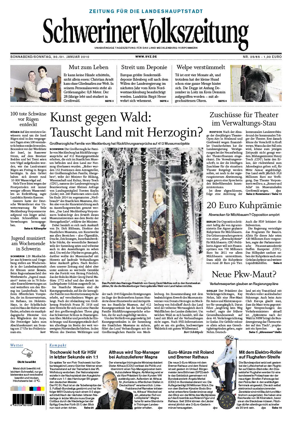 Schweriner Volkszeitung 30.01.2010 (Ausgabe Stadt Schwerin)