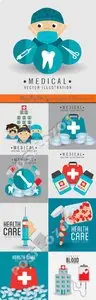 Templates flat design concept medical icon vector 10