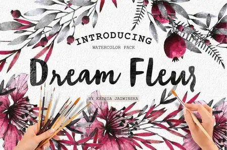 CreativeMarket - Dream Fleur Watercolor set
