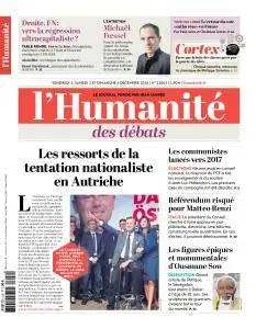 L'Humanité du Vendredi 2 Décembre 2016