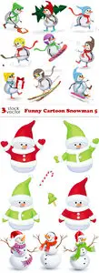 Vectors - Funny Cartoon Snowman 5