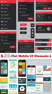 Vectors - Flat Mobile UI Elements 2