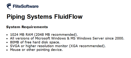 Flite Software Piping Systems Fluid Flow 3.52