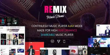 ThemeForest - Remix v3.9 - Music band and Musician AJAX WordPress Theme - 8473753