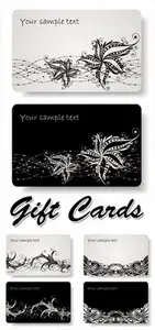 Black White Gift Cards Vector