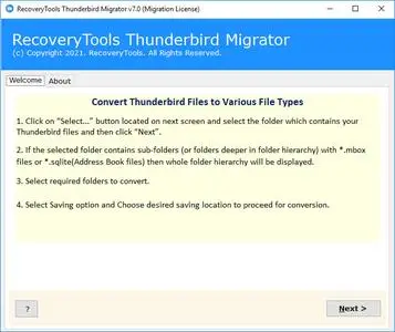 RecoveryTools Thunderbird Migrator 7.7