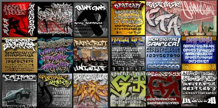 InkyDeals - 55 Graffiti Style Fonts, 125 Stock Images & Cool Bonus