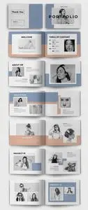 Portfolio or Lookbook Layout with Pink and Green Accents 513797698