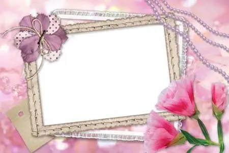 Frame for Photoshop - Flowers and beads