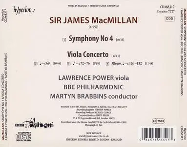 Martyn Brabbins, Lawrence Power, BBC Philharmonic - James MacMillan: Symphony No 4 & Viola Concerto (2020)