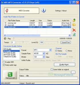 MIDI MP3 Converter 4.10 Build 3