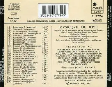 Jordi Savall & Hesperion XX - Musicque de Joye (1978) {Astrée--Auvidis E7724 rel 1987}