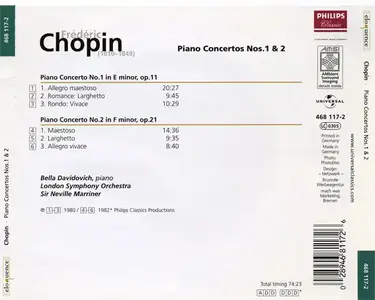 Bella Davidovich, London Symphony Orchestra, Sir Neville Marriner - Chopin: Piano Concertos Nos. 1 & 2 (2005)