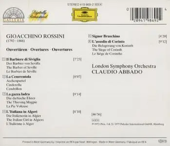 London Symphony Orchestra, Claudio Abbado - Rossini: Ouvertüren (1987)