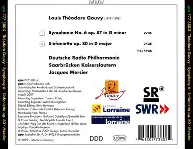 Jacques Mercier, Deutsche Radio Philharmonie - Théodore Gouvy: Symphony No. 6, Sinfonietta op. 80 (2009)