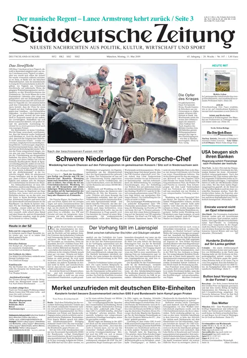 Sueddeutsche Zeitung vom 11.05.2009