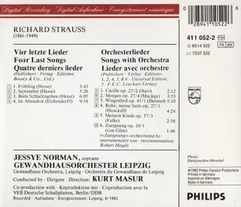 Jessye Norman, Kurt Masur - R. Strauss: Vier letzte Lieder, Orchestral Lieder (1992)