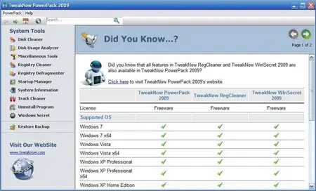 TweakNow PowerPack 2009 1.4.0100 Portable