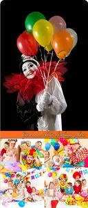 Clown on child birthday photo