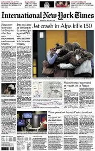 International New York Times - Wednesday, 25 March 2015