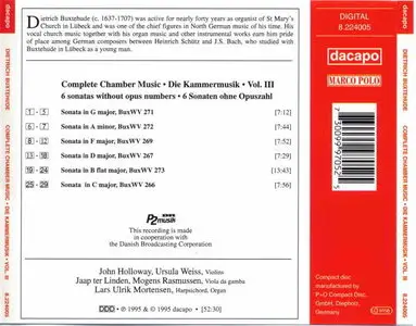 Dietrich Buxtehude - Complete Chamber Music Vol. III (REUP)