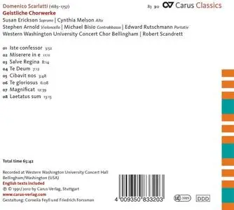 Robert Scandrett, Western Washington University Concert Choir Bellingham - Domenico Scarlatti: Geistliche Chorwerke (2012)