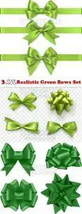 Vectors - Realistic Green Bows Set