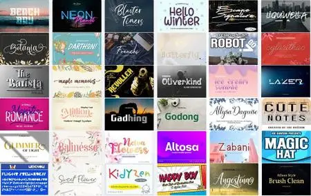 Mix Font Bundle 34 - 36 Premium Fonts