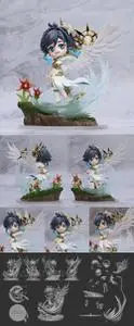 Genshin Impact Archon Venti Chibi with Special Effect and Base