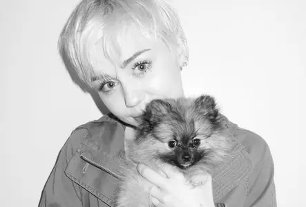 Miley Cyrus at Terry Richardson's studio on June 30, 2014