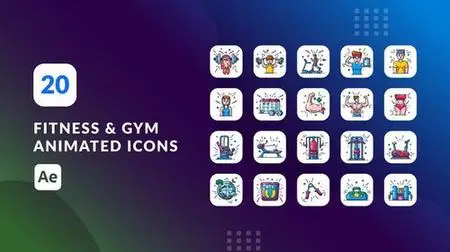 Fitness and Gym Animated Icons | After Effects 39924974