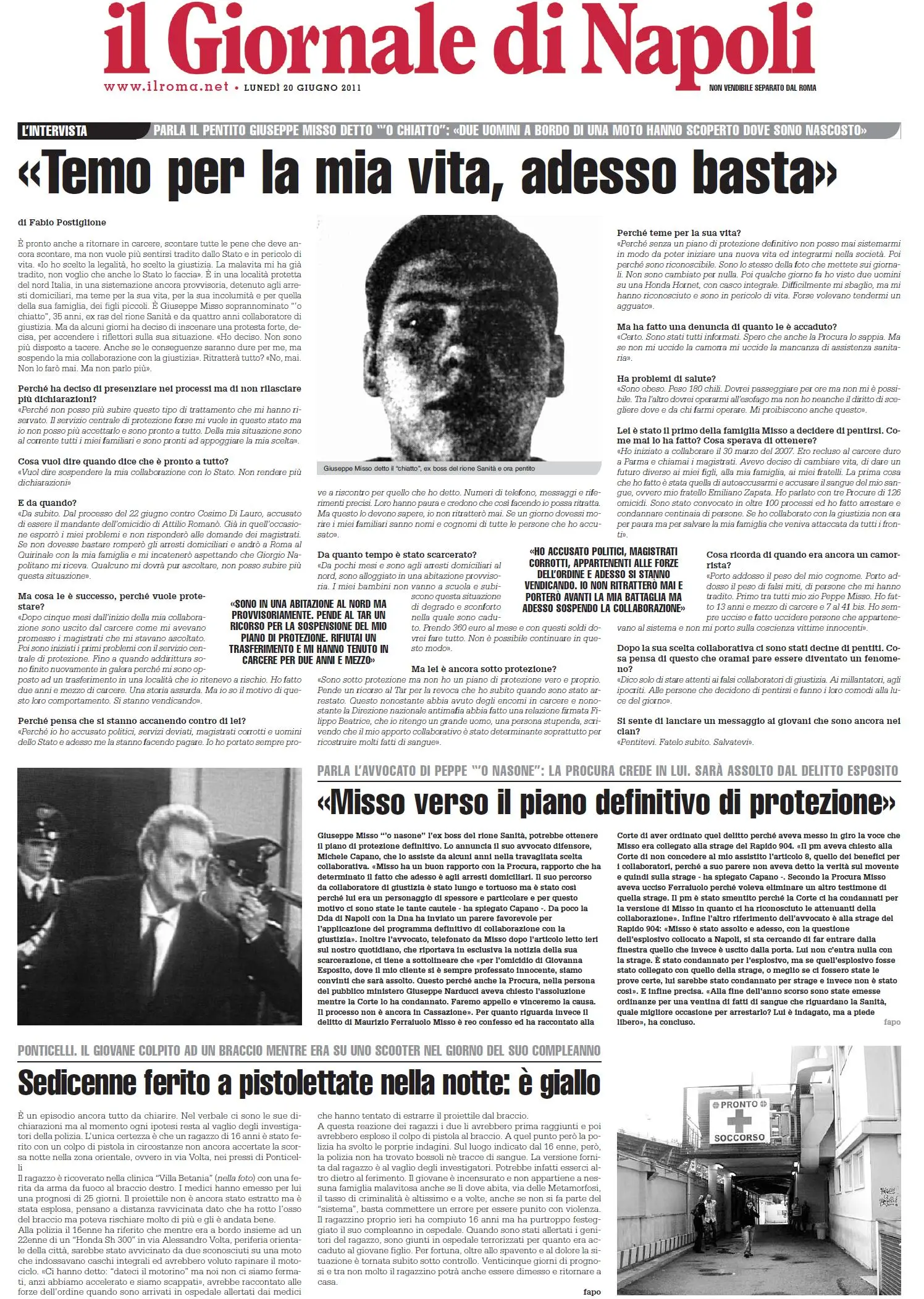 IL GIORNALE DI NAPOLI 20 GIUGNO 2011