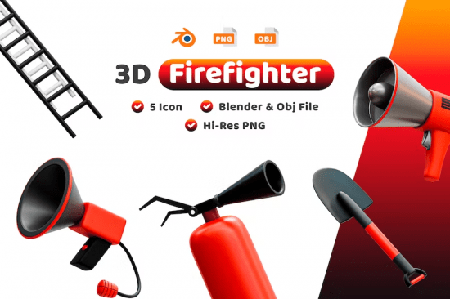 Firefighter 3D Icon ZR9KNT2