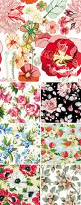 Flower Seamless Patterns Vector