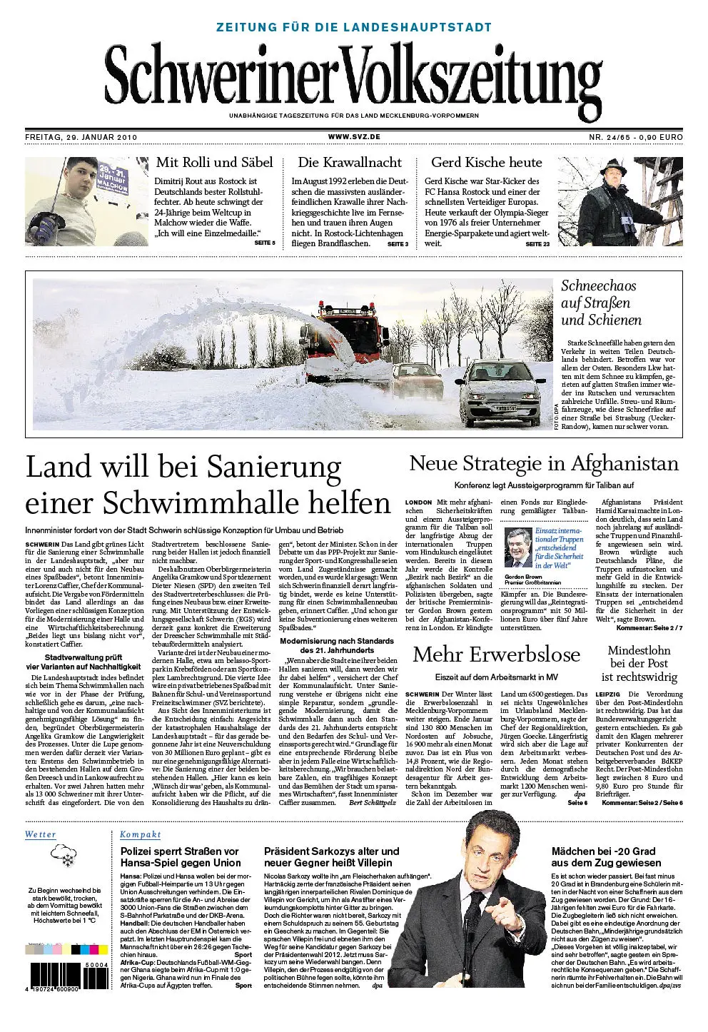 Schweriner Volkszeitung 29.01.2010 (Ausgabe Stadt Schwerin)