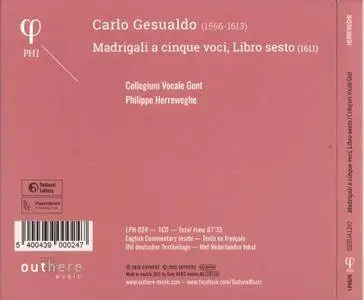 Collegium Vocale Gent; Philippe Herreweghe - Carlo Gesualdo: O Dolce Mio Tesoro - Madrigali a cinque voci, Libro sesto (2016)
